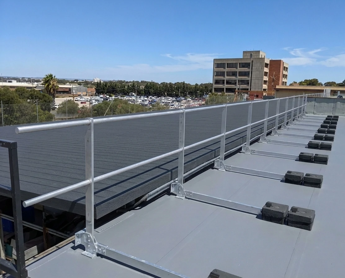 Instalación de líneas de vida, barandillas de seguridad y escaleras. Sistemas de seguridad colectiva